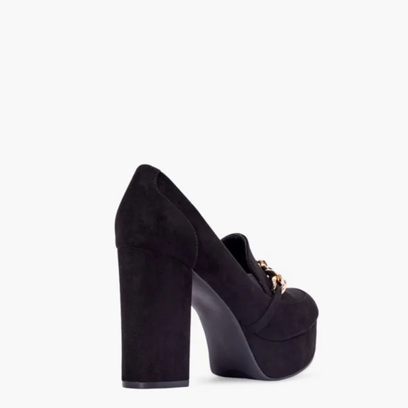 New ~ Chain Detail Platform Pump Black - Picture 3 of 4